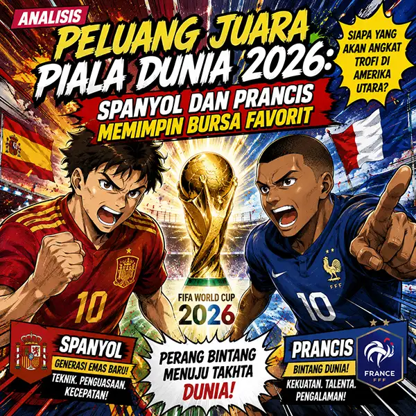Analisis Peluang Juara Piala Dunia 2026: Spanyol dan Prancis Memimpin Bursa Favorit