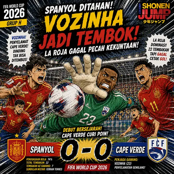 Spanyol Ditahan Cape Verde 0-0: Vozinha Jadi Tembok, La Roja Gagal Pecah Kebuntuan di Piala Dunia 2026